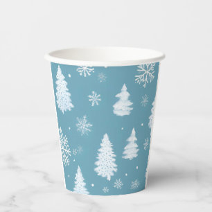 Winter Wonderland Snowflakes & Tree Paper cup