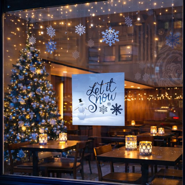 Winter Wonderland Snowman (Add cozy winter "let it snow" to your window decor. Shown in a large size, smaller sizes available )