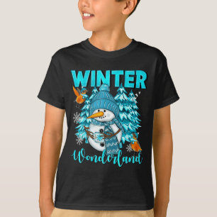 Winter Wonderland Snowman And Snowflakes Cozy Wint T-Shirt