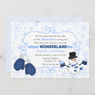 Winter Wonderland Snowman Birthday Invitation