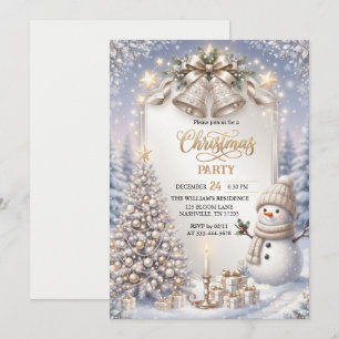 Winter Wonderland Snowman Christmas Party Invite
