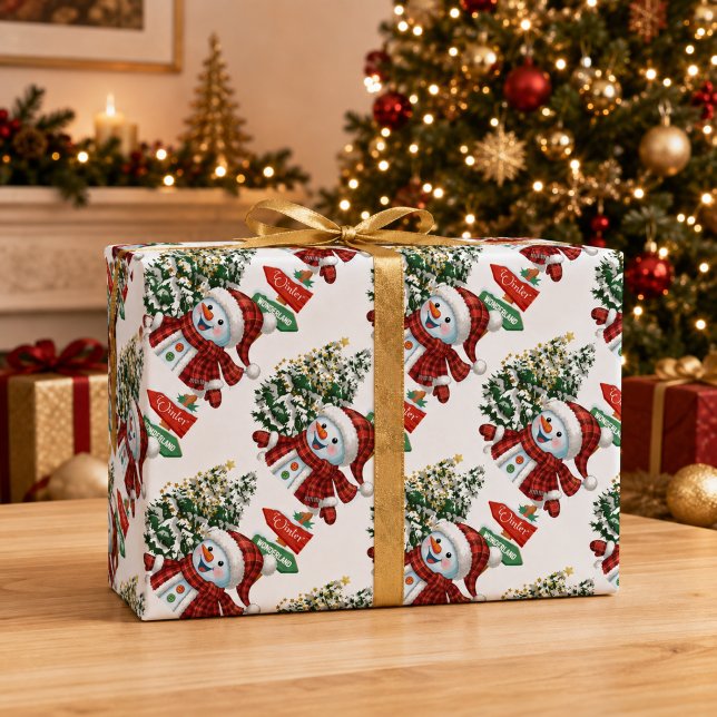 Winter Wonderland Snowman Christmas Wrapping Paper (Creator Uploaded)