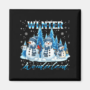 Winter Wonderland Snowman Family Snowflake Cozy Wi Magnet