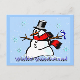 Winter Wonderland Snowman Postcard