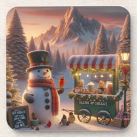Winter Wonderland Snowman's Hot Chocolate Cart