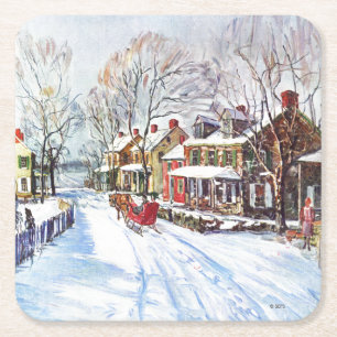 Winter Wonderland Square Paper Coaster