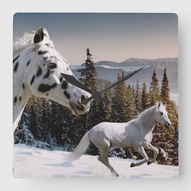 Winter Wonderland Square Wall Clock (Front)