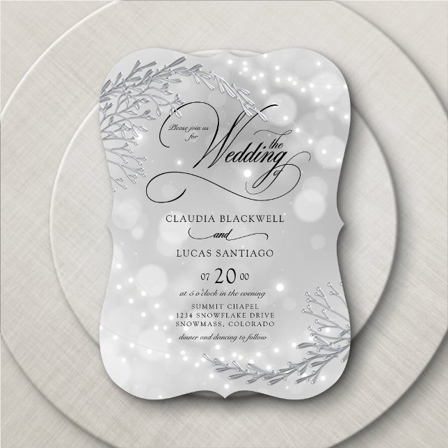 Winter Wonderland String Lights Wedding Invitation (Creator Uploaded)