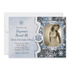 Winter Wonderland Sweet 16 Party Photo Invitations