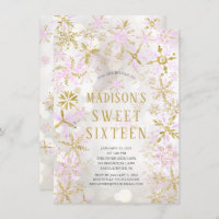 Winter Wonderland Sweet Sixteen Birthday Party Inv