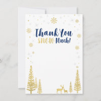 Winter wonderland thank you card - Navy & Gold