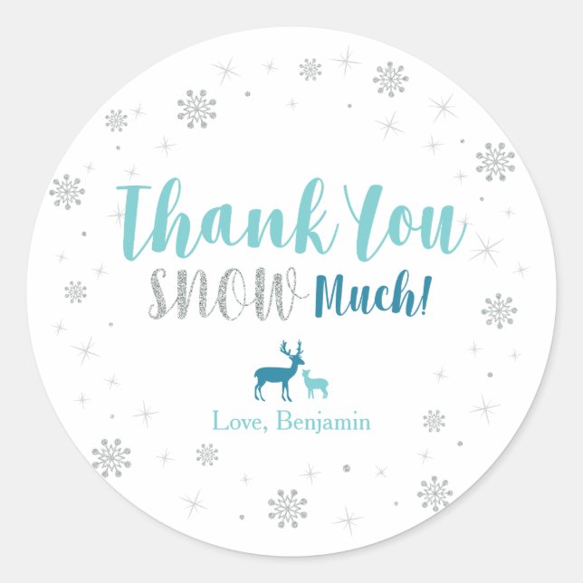 Winter wonderland, Thank you snow much sticker (Front)