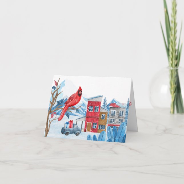 Winter Wonderland Townscape Holiday Card (Front)