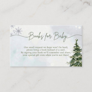 Winter Wonderland Tree Books for Baby Shower Enclosure Card