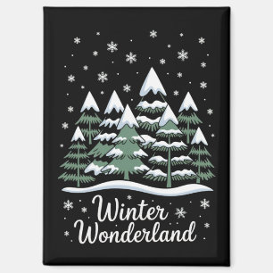 Winter Wonderland Trees Christmas Family Crew Magnet