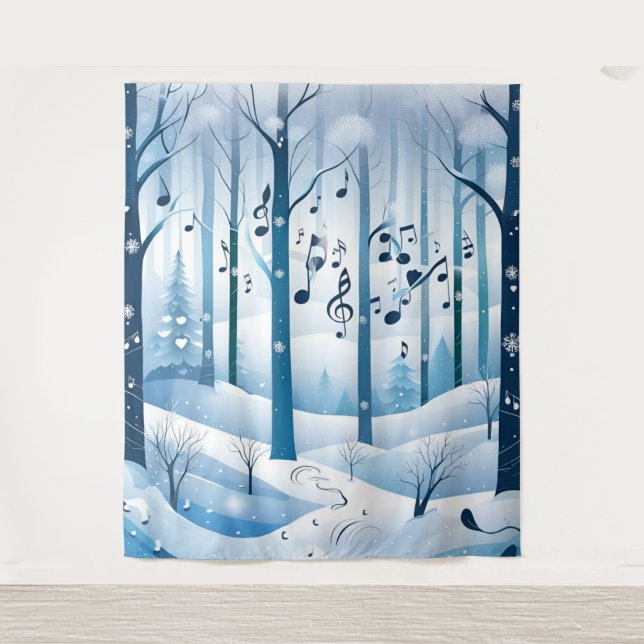 Winter Wonderland Wedding Backdrop Tapestry (Front)