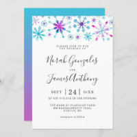 Winter Wonderland Wedding Colourful Snowfalkes