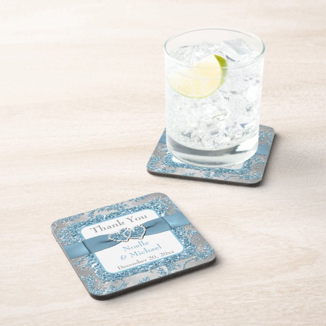 Winter Wonderland Wedding Favour Coaster Set (6) (Right Side)