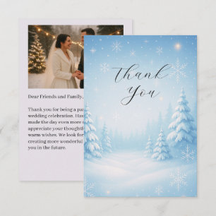 Winter Wonderland Wedding Flat Thank You Card