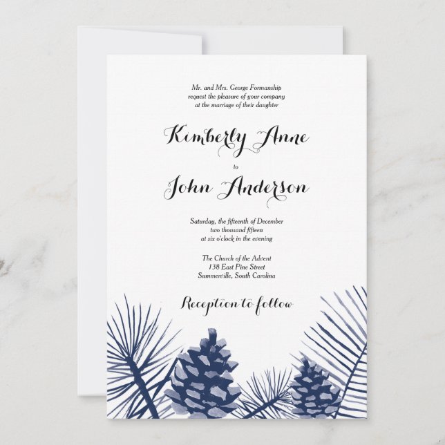 Winter Wonderland Wedding Invitation (Front)