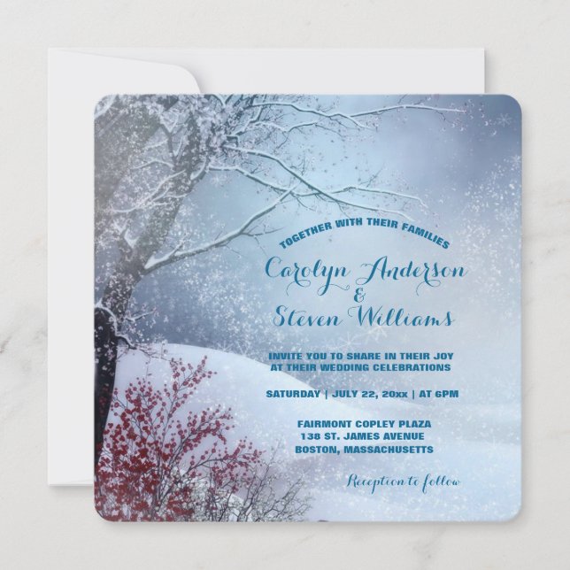 Winter Wonderland Wedding Invitation (Front)