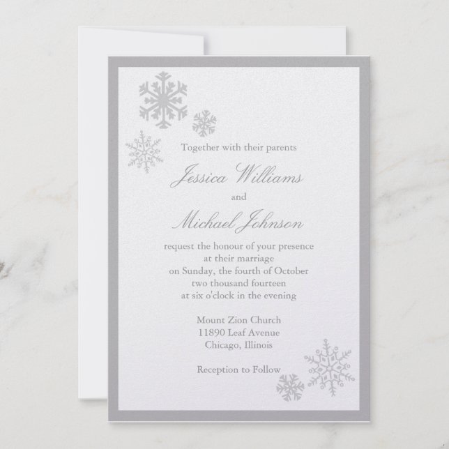 Winter Wonderland Wedding Invitation (Front)