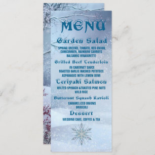 Winter Wonderland Wedding Menu Invitation