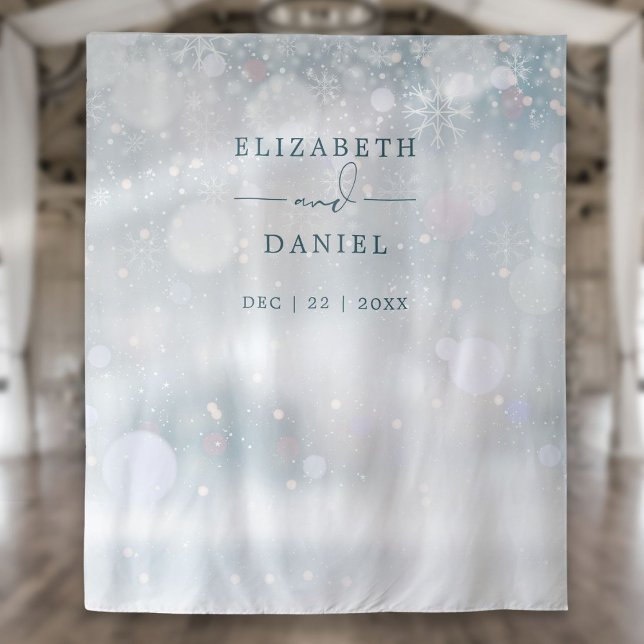 Winter Wonderland Wedding Photo Booth Backdrop Tapestry (Winter Wonderland Wedding Photo Booth Backdrop)