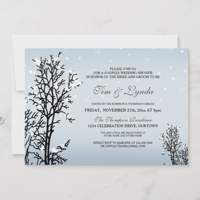 Winter Wonderland Wedding Shower Invitation (Front)
