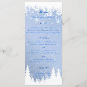 Winter Wonderland Wedding, Snow, Christmas Party, Menu