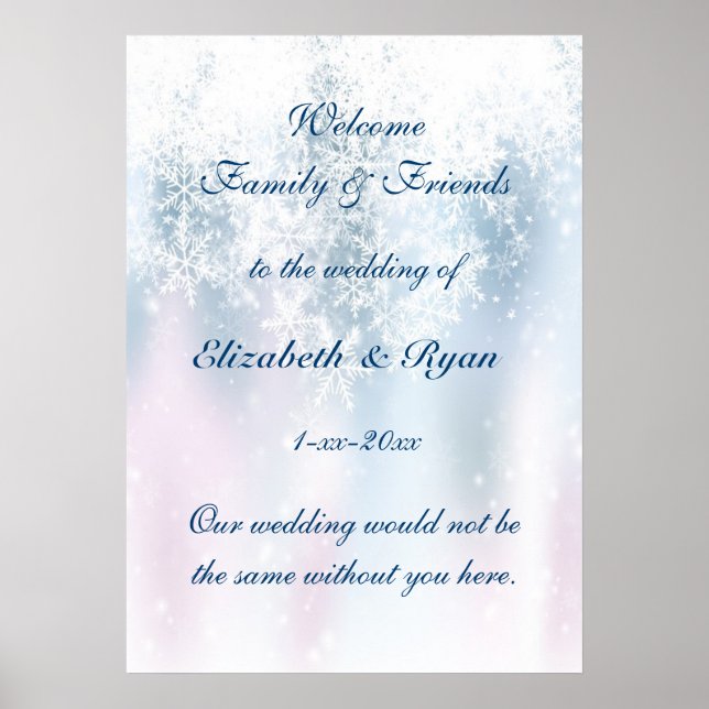 Winter Wonderland, Wedding, Welcome Poster (Front)