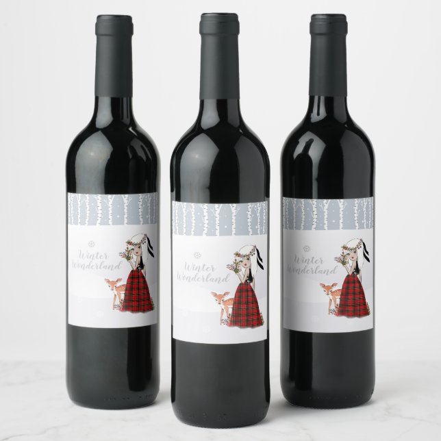 Winter Wonderland wine bottle Label (Bottles)