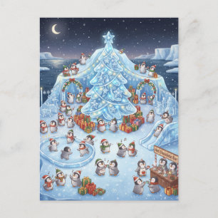 Winter Wonderland with Cute Penguins Postcard