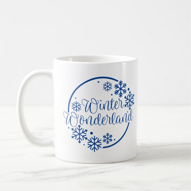 Winter Wonderland with Snowflakes Coffee Mug (Left)