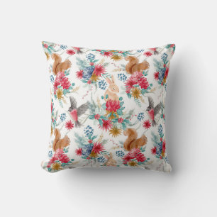 Winter Wonderland Woodland Animals Christmas Cushion
