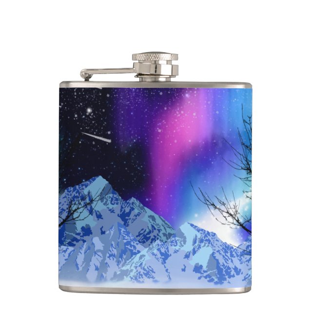 Winter Wonderlights Hip Flask (Front)