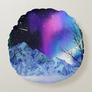 Winter Wonderlights Round Cushion