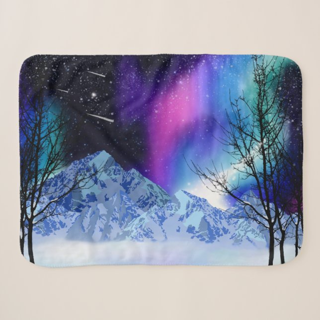 Winter Wonderlights Sherpa Blanket (Front (Horizontal))