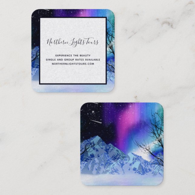 Winter Wonderlights Square Business Card (Front/Back)
