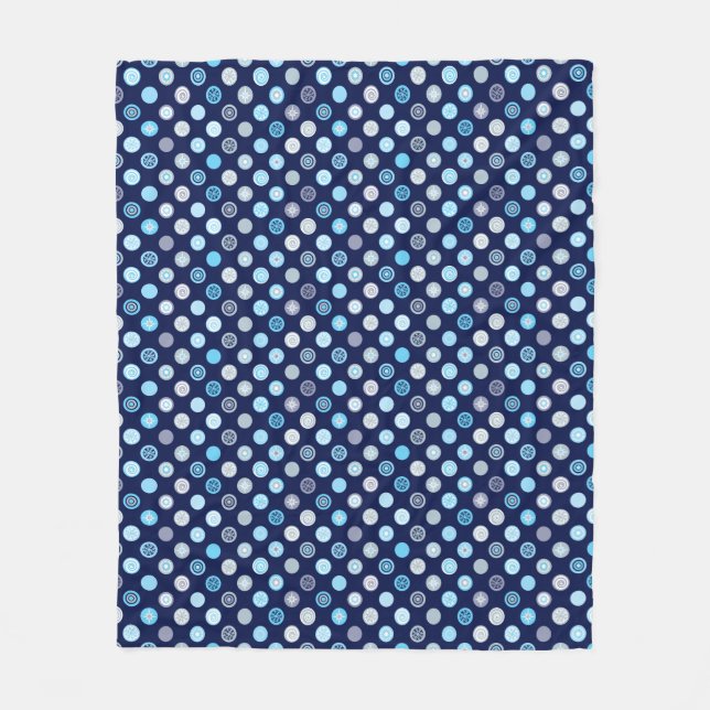 Winter Wonders Blue Dot Pattern Fleece Blanket (Front)