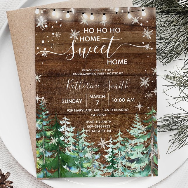 Winter Wood Rustic Housewarming Party Invitation (Creator Uploaded)