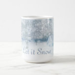 Winter Wood Scene Let it Snow Coffee Mug<br><div class="desc">White and grey snowy woods winter scene with cosy house. Customisable-let it snow text.</div>