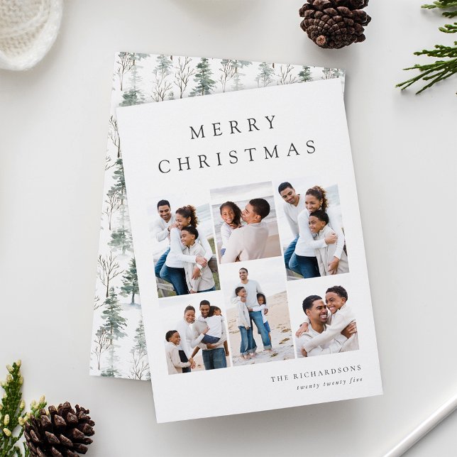 Winter Woodland 6 Photo Grid Collage Holiday Card (Creator Uploaded)