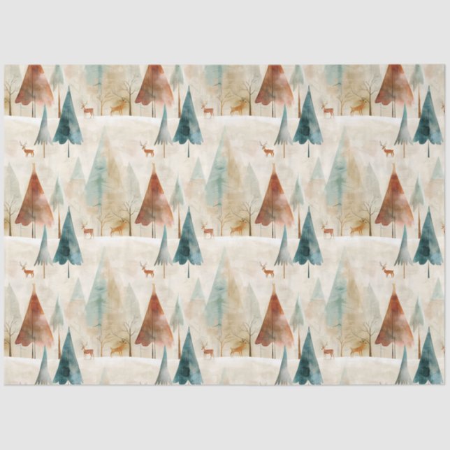 Winter woodland and deer tissue paper (Front)