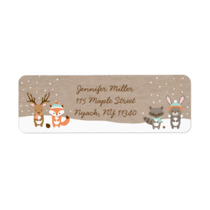 Winter Woodland Animal Baby Shower Address