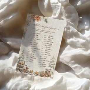 Winter Woodland Animals Baby Purse game