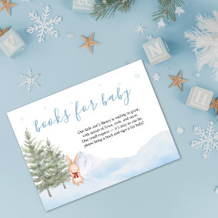 Winter Woodland Animals Baby Shower Books For Baby Enclosure Card