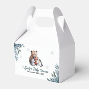 Winter Woodland Animals Baby Shower Favour Box