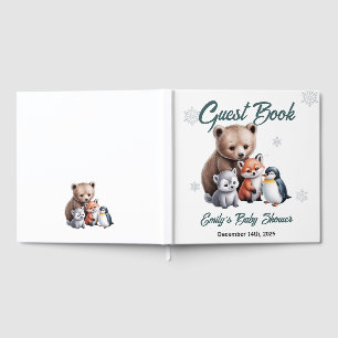 Winter Woodland Animals Baby Shower Guest Book