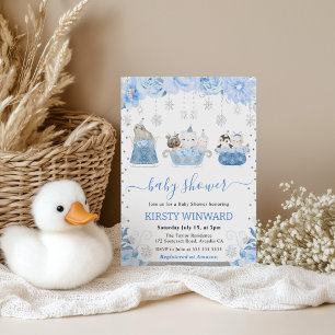 Winter Woodland Animals Baby Shower Invitation